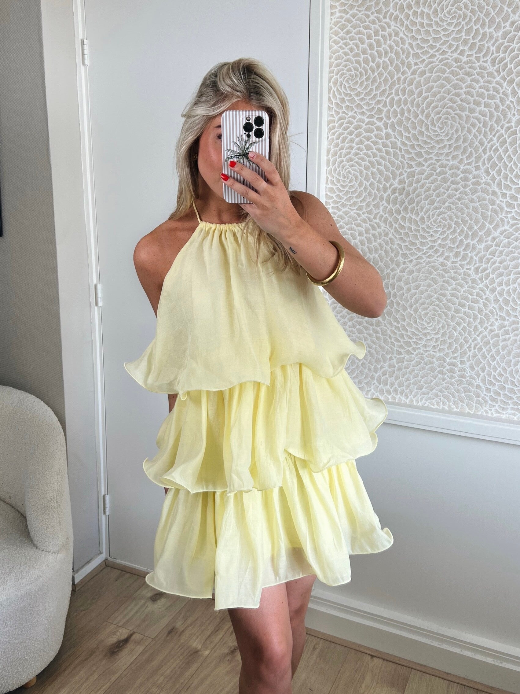 Jurkje ruffle geel