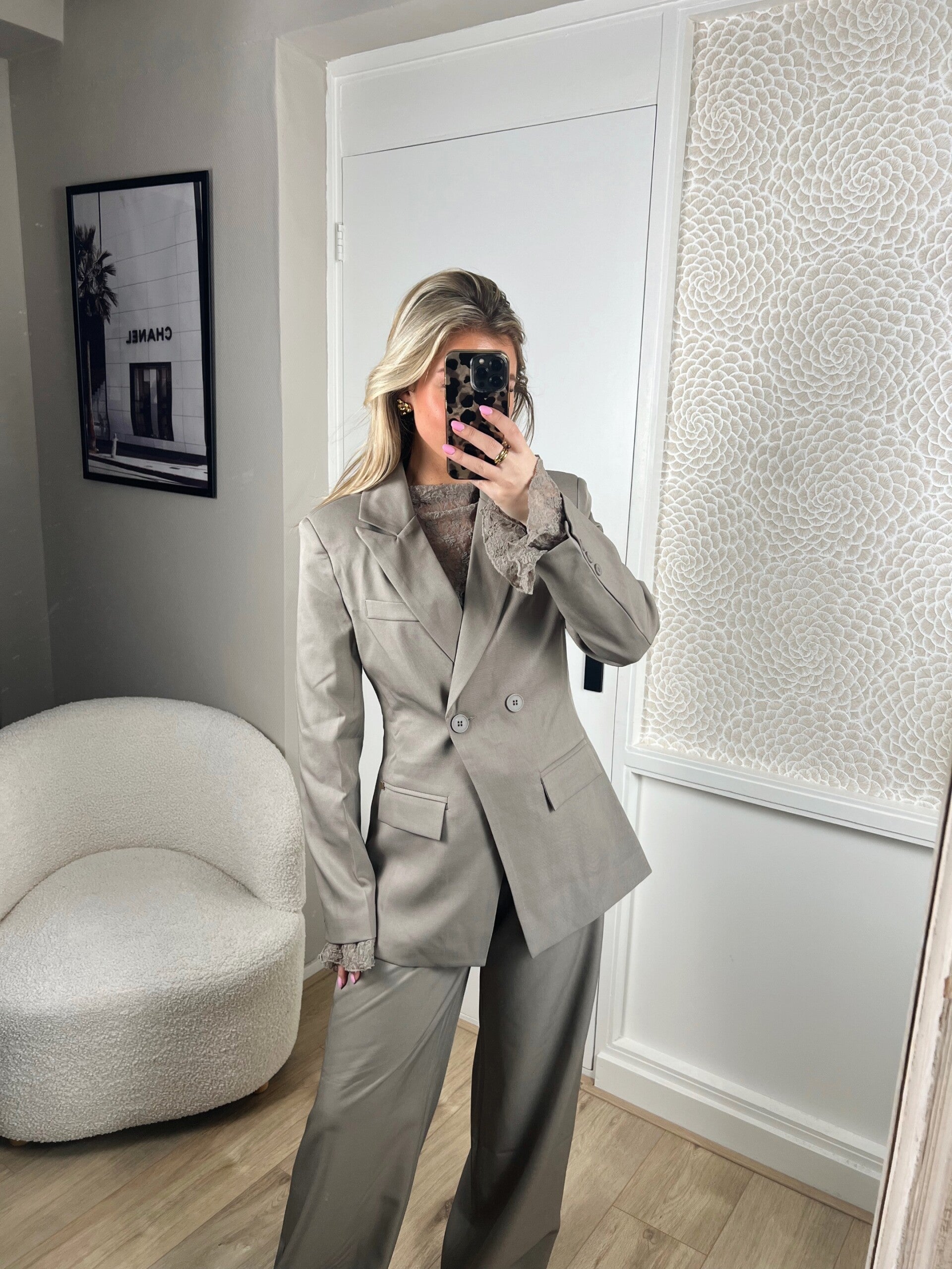 Blazer getailleerd taupe Ambika Silvi