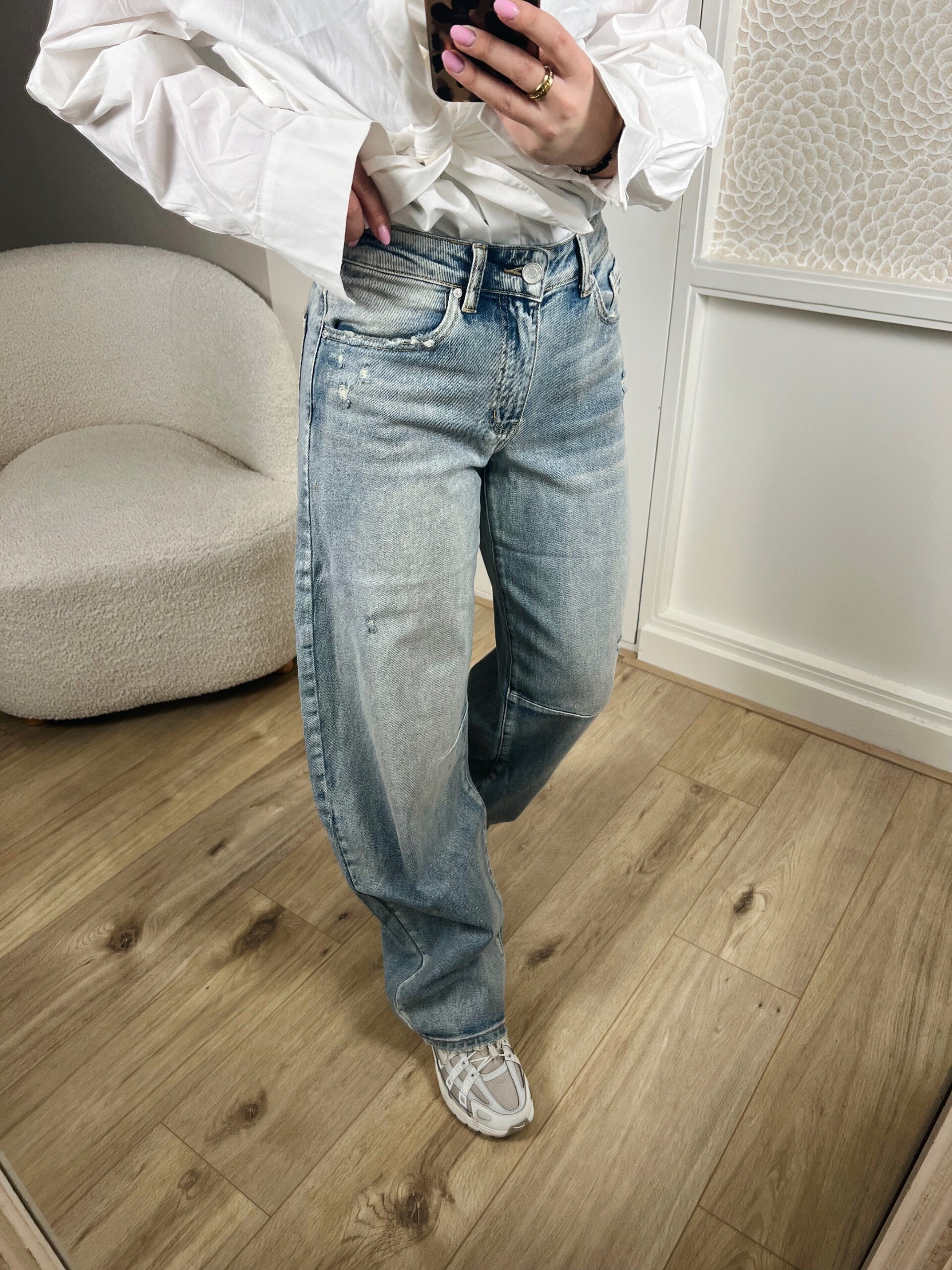 Jeans barrel fit Queen Hearts medium blue
