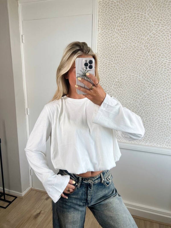 Longsleeve wit crop