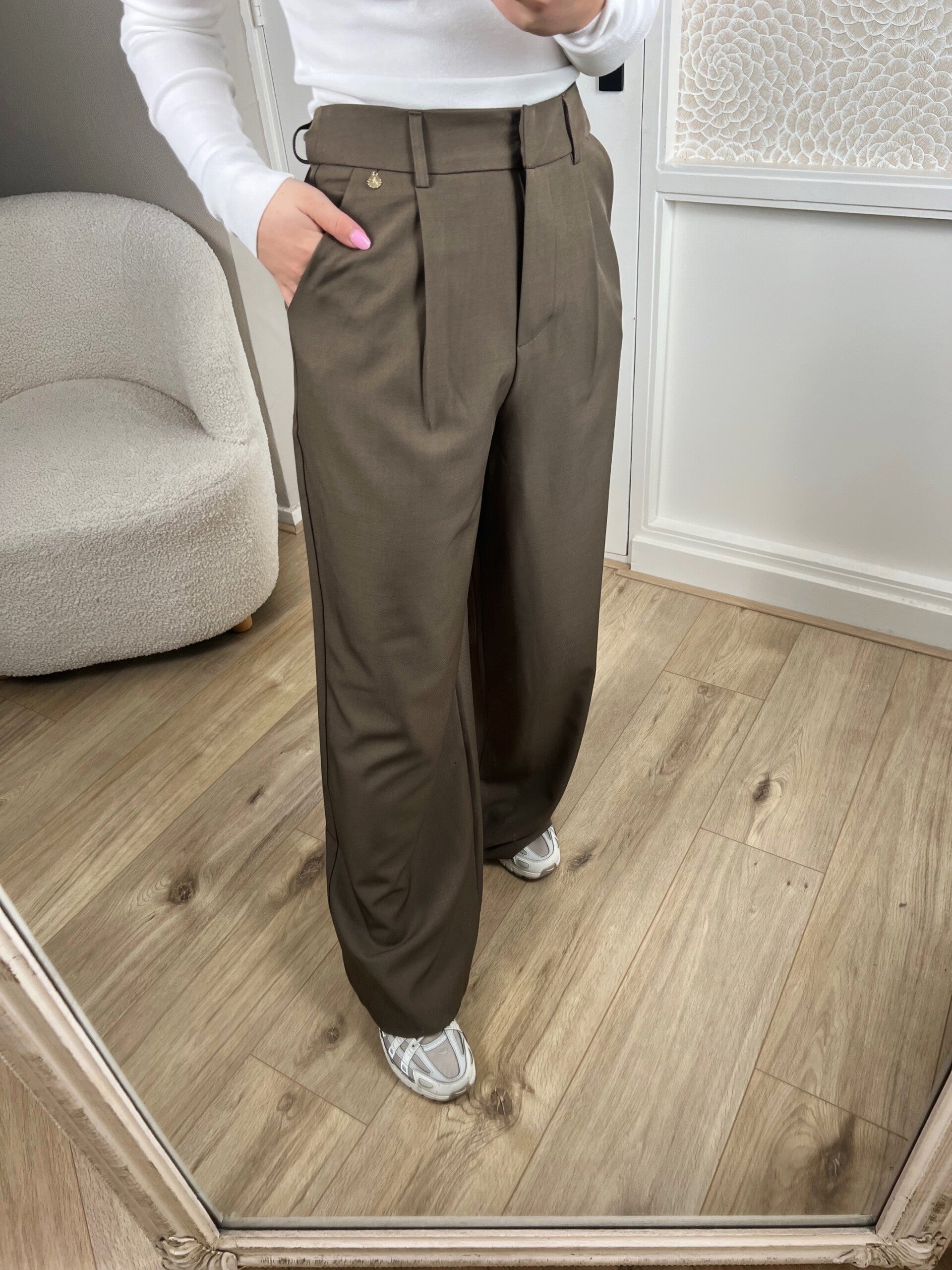 Pantalon groen/bruin Ambika Gris