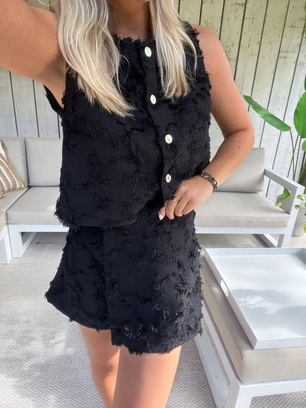 Gilet haartjes zwart