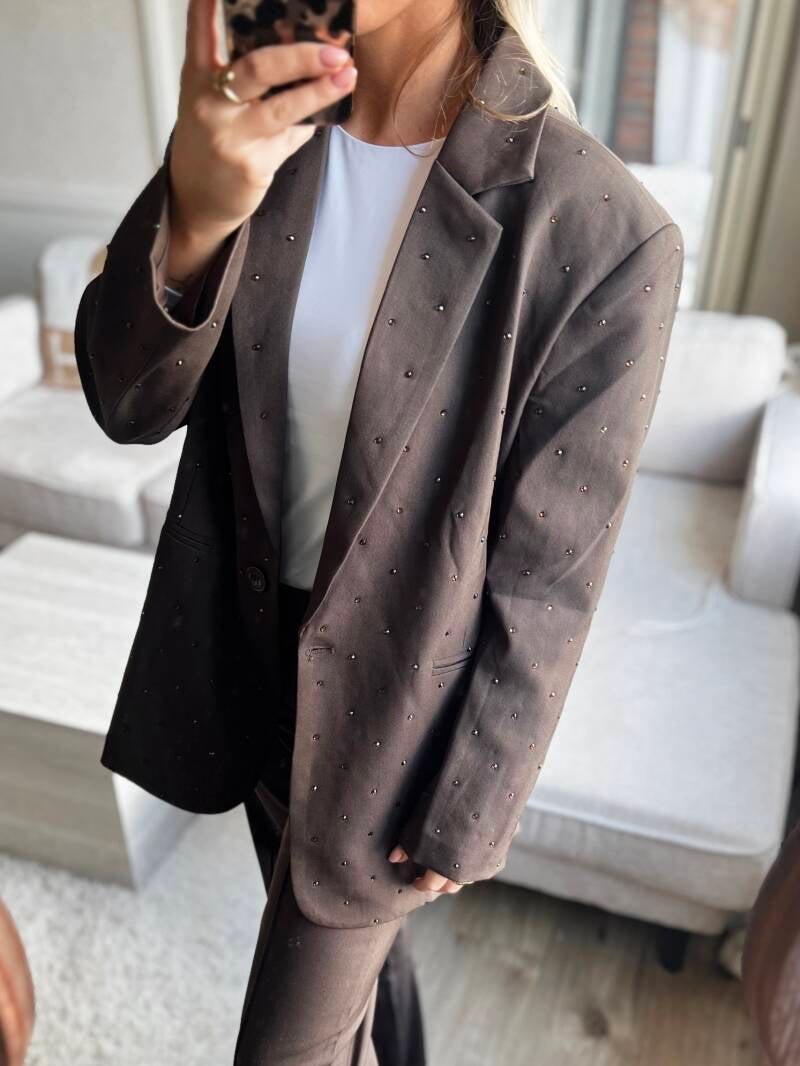 Blazer strass bruin Ambika