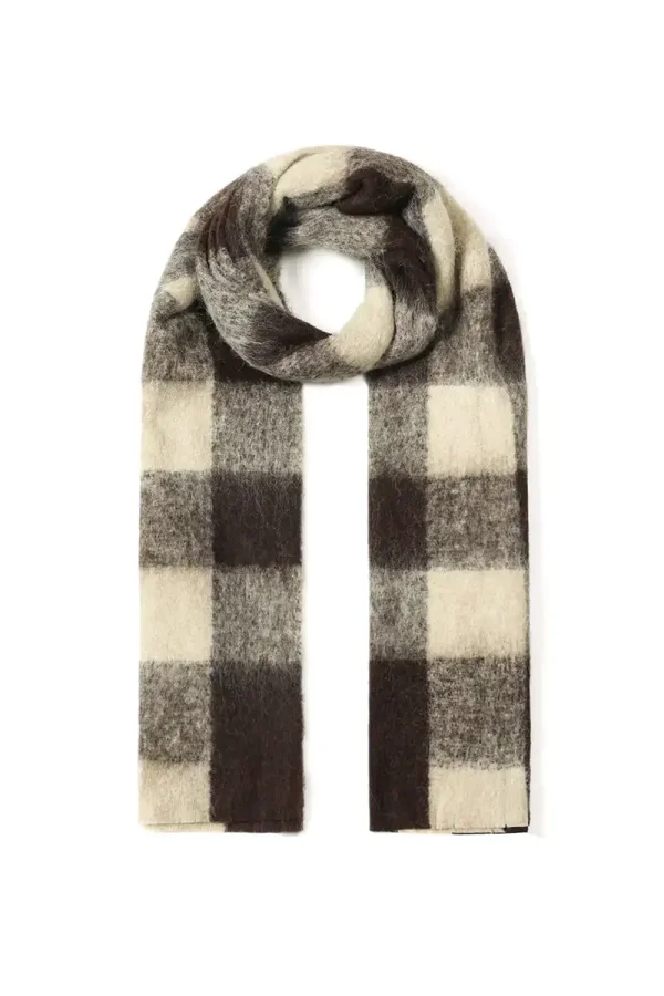 Sjaal ruit bruin creme