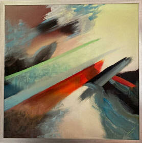 VERKOCHT: Titel: Colours and Stripes Afmetingen incl. lijst:  95 x 95 Techniek: Acryl op doek Prijs: op aanvraag