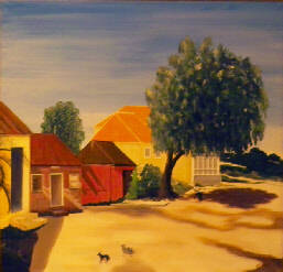 Titel: Pleintje op Curaçao Afmetingen werk: 100x100 Afmetingen lijst: Techniek: Acryl op doek Prijs: op aanvraag