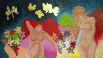 Titel: Paradijs Afmetingen werk: 200x120 Techniek: Acryl op linnen Prijs: op aanvraag