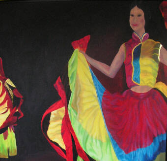 Titel: Nacht in Beijing Afmetingen werk: 120x100 Afmetingen lijst: Techniek: Acryl op linnen Prijs: op aanvraag