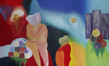 Titel: Verliefd Afmetingen werk: 200x120 Techniek: Acryl op linnen Prijs: op aanvraag