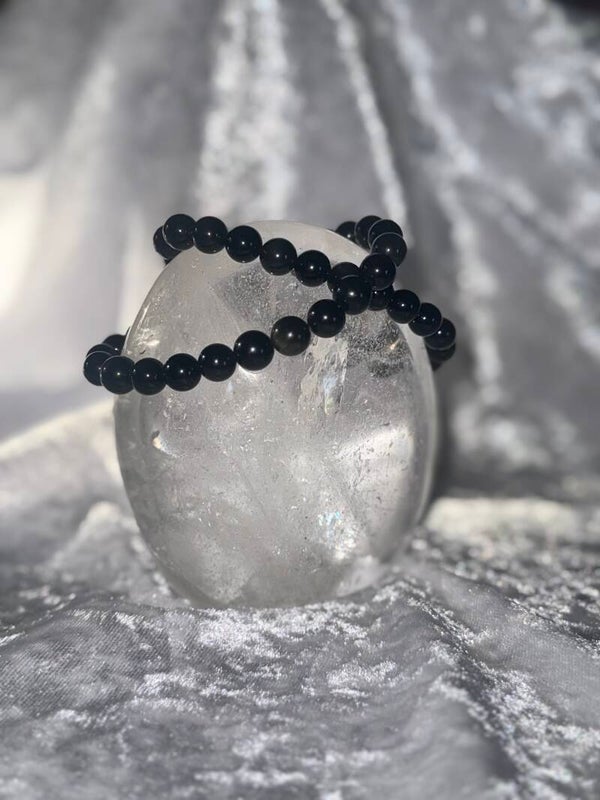 Bracelet en pierre naturelle Obsidienne et œil céleste 8mm