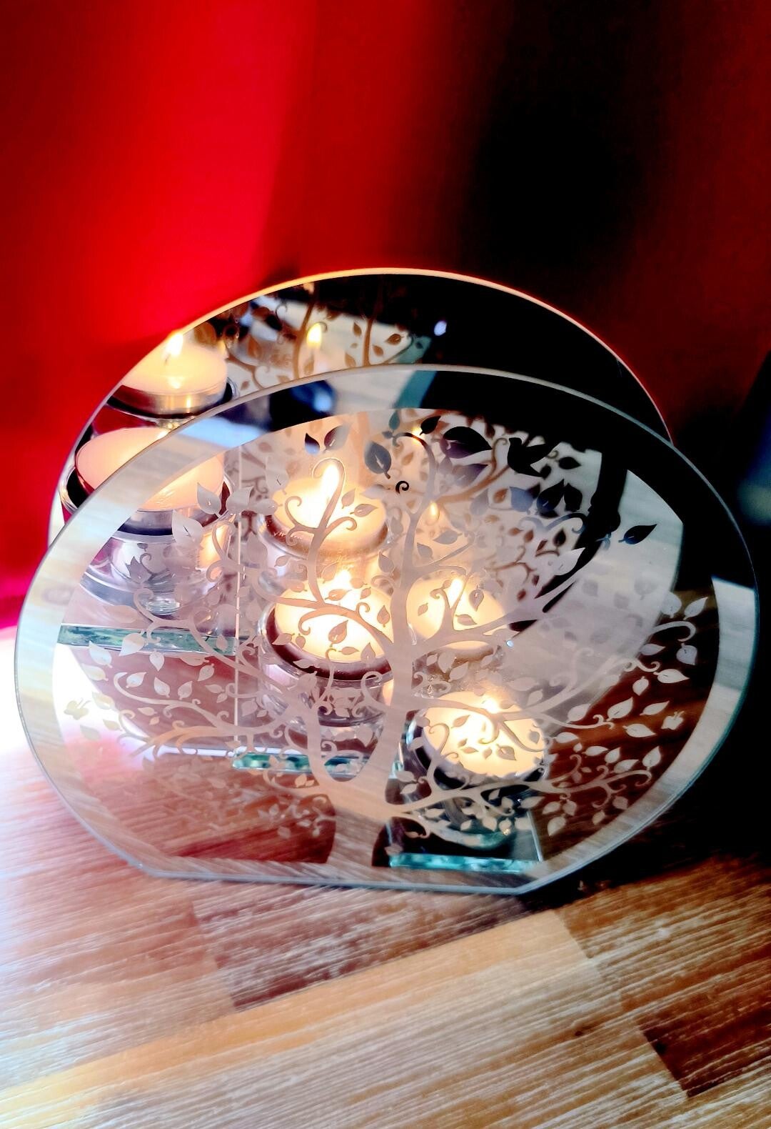Bougeoir Verre Arbre de Vie