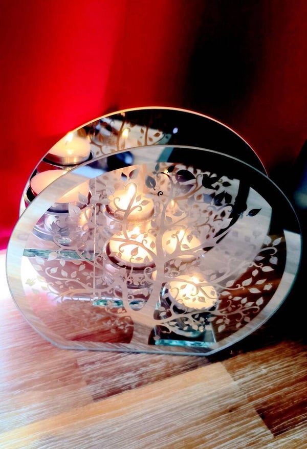 Bougeoir Verre Arbre de Vie