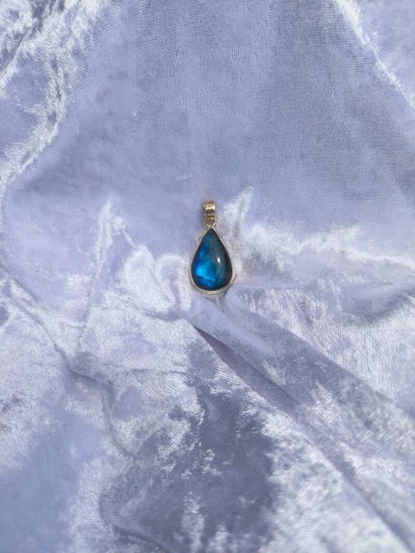 Médaillon argent 925 labradorite