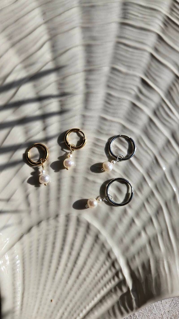 "runde Perlen Creolen"