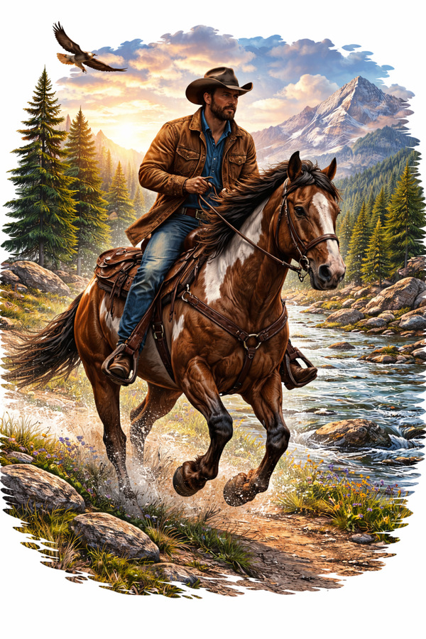 Image en feuille pour impression thermique style Country