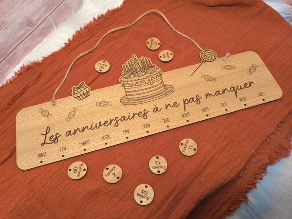 Jetons supplémentaires pour calendrier en chêne