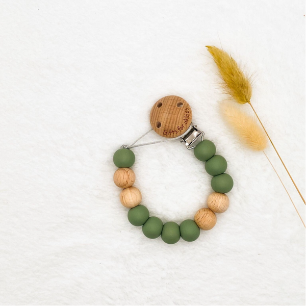 Speenkoord mosgroen | hout