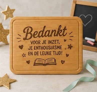 Gegraveerde houten plank - 35,5 x 28 cm