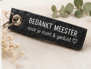Vilten sleutelhanger meester - einde schooljaar