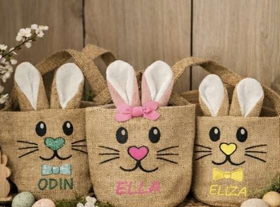 Gepersonaliseerde jute paasmand