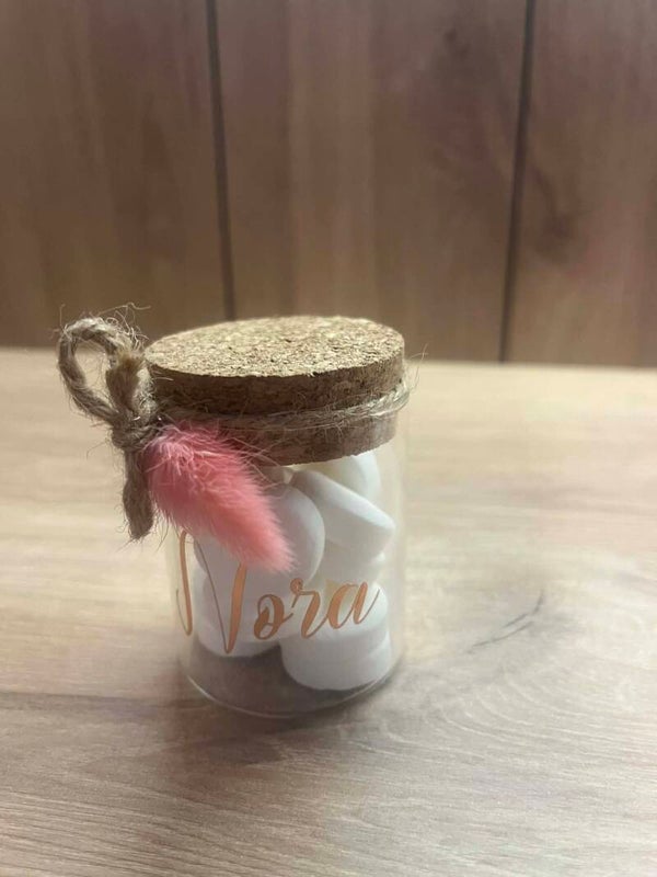 Glazen cylinder potje met kurkstop