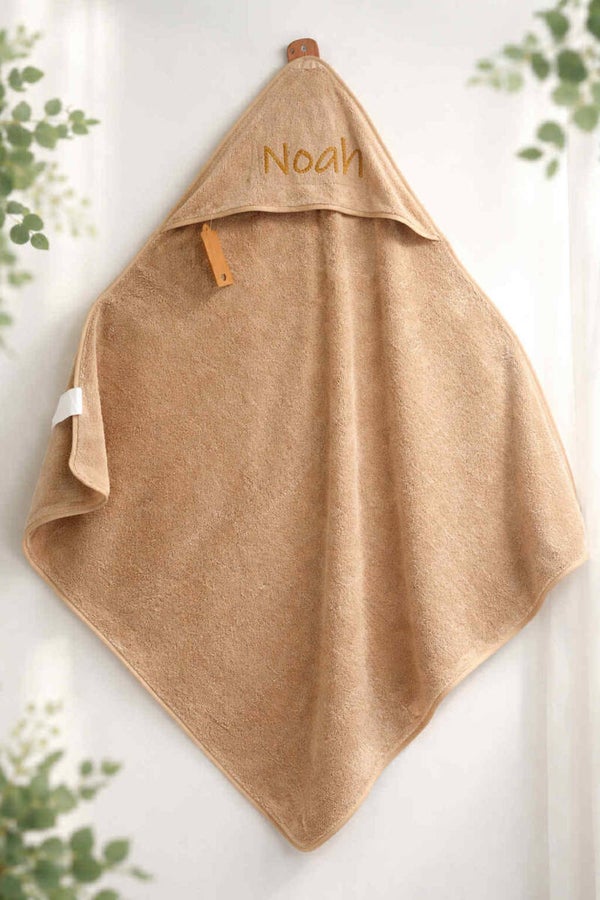 Zachte badcape met naam  - 80x80 cm - diverse kleuren