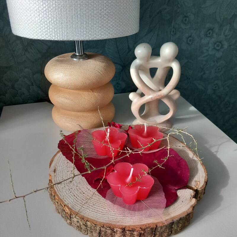 Bloemenkaars roos (set van 6)