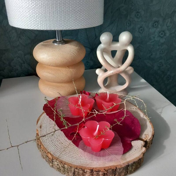 Bloemenkaars roos (set van 6)