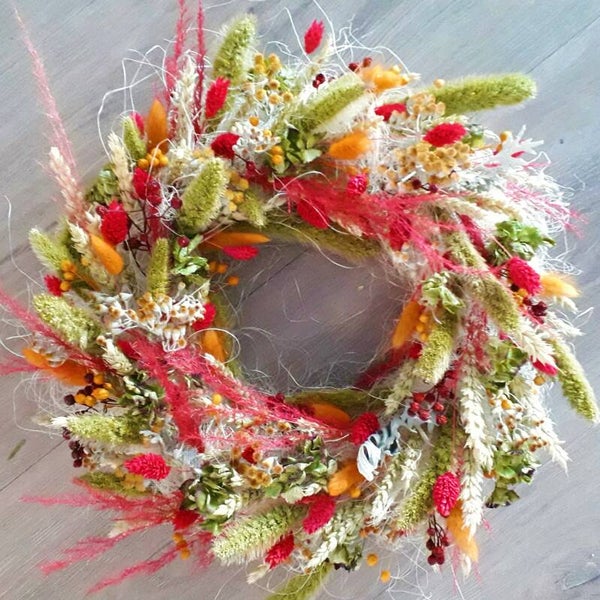 Droogbloemen krans I  Color explosion