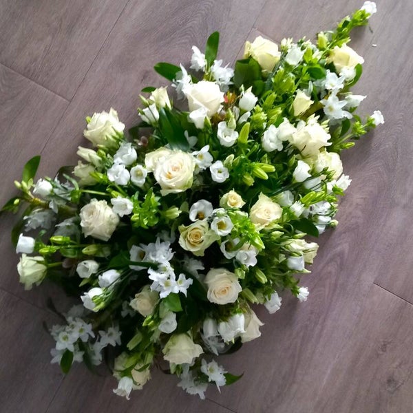 Rouwarrangement druppel (Wit)