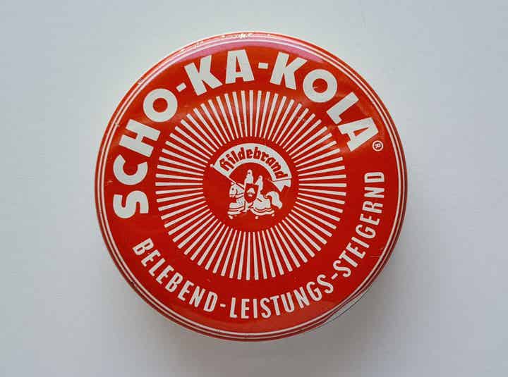 German Scho-Ka-Kola metal box by Hildebrand