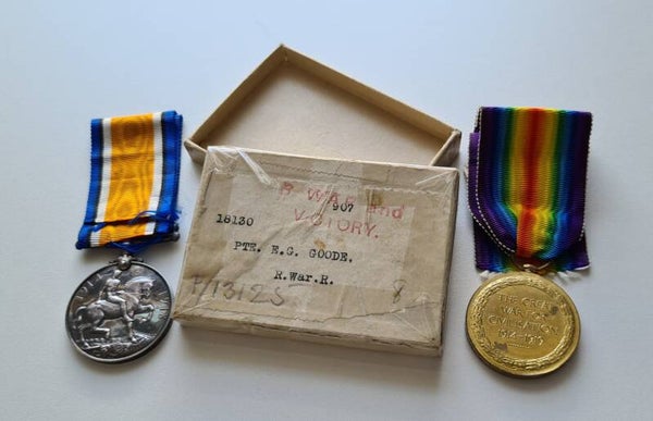 British medal set Royal Warwick Regiment with box of issue.
