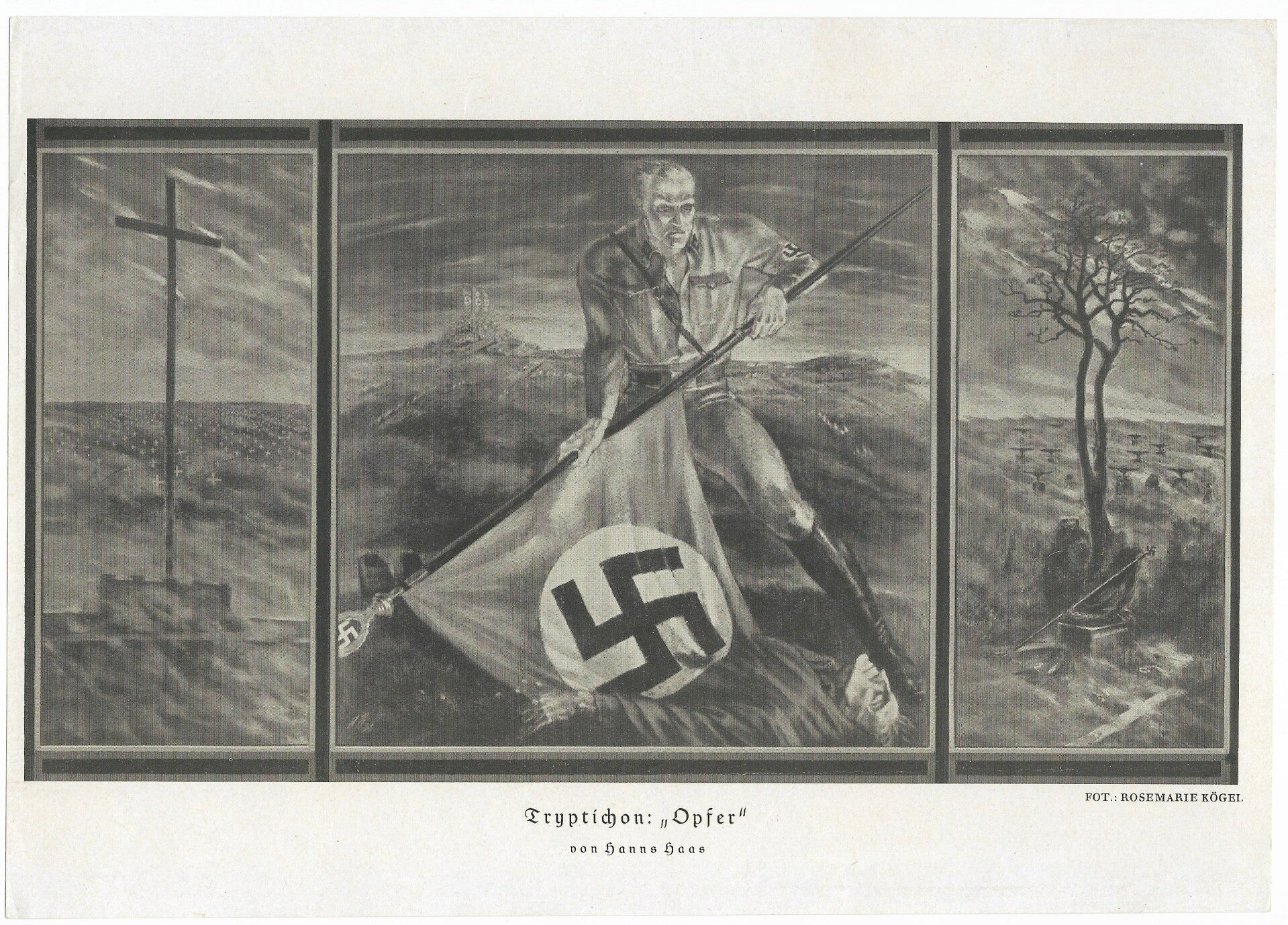 Propaganda cartoon : 'Tryptichon 'opfer'