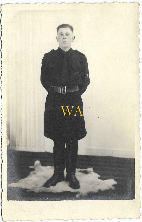 Large portrait of a Dutch NSB officer. With wolfsangel on the sleeve.