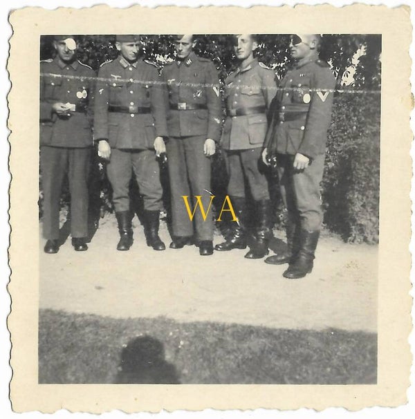 German soldiers with severe injuries, with eye patches.  (Hameln, 1943)