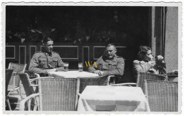 SS soldiers drinking beer on a terrace in The Hague ( Holland ) 20 June 1942