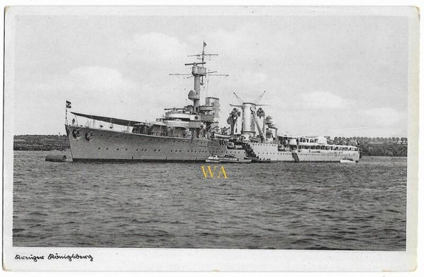Postcard 'Deutsches Kriegsschiff, Kreuzer Königsberg' Kriegsmarine
