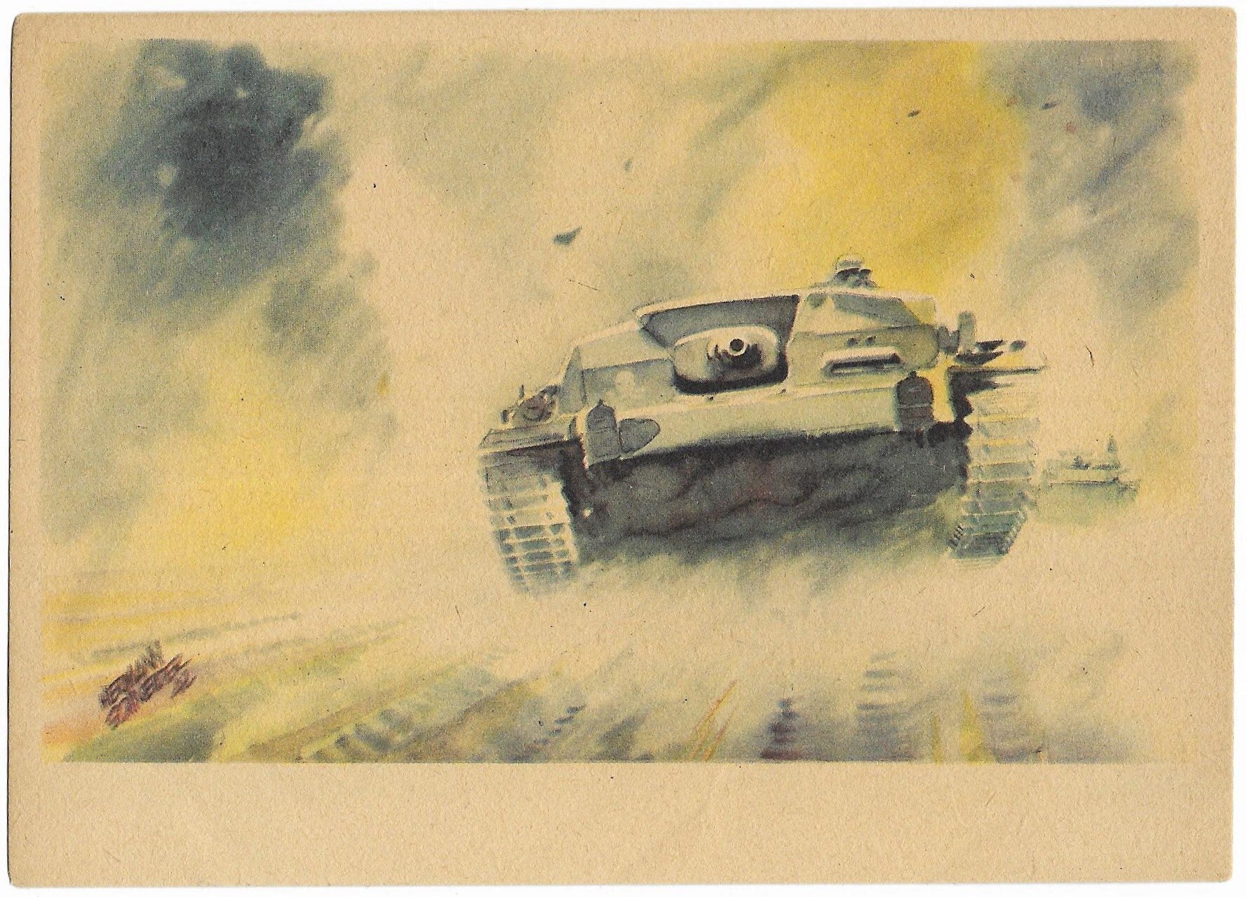 Propagandacard : 'Sturmgeschütz auf dem March'