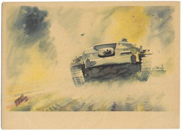 Propagandacard : 'Sturmgeschütz auf dem March'