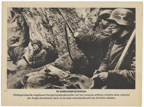 2 Copper prints of the battle of Nettuno near Rome in Italy. (1944)