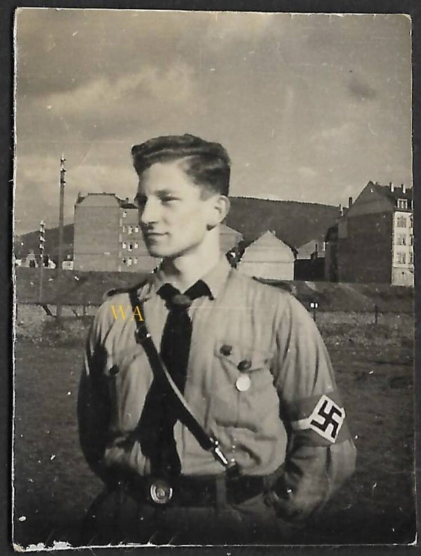 4 photos of a German HJ boy with visible sleeve band.