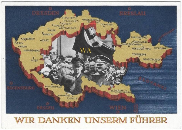 ”Wir Danken Unserm Fuhrer” postcard - 1938