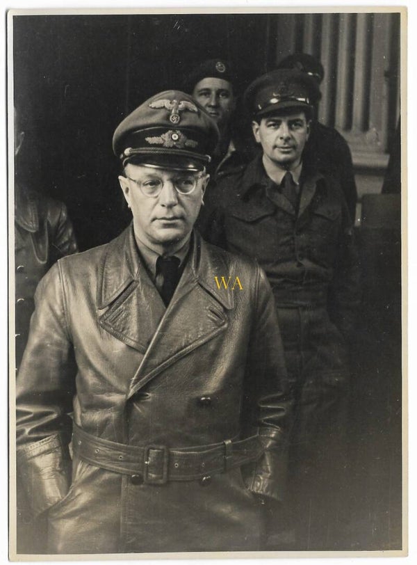 Rare photograph of Seyss-Inquart after his arrest by the Allies in the Netherlands, 1945.