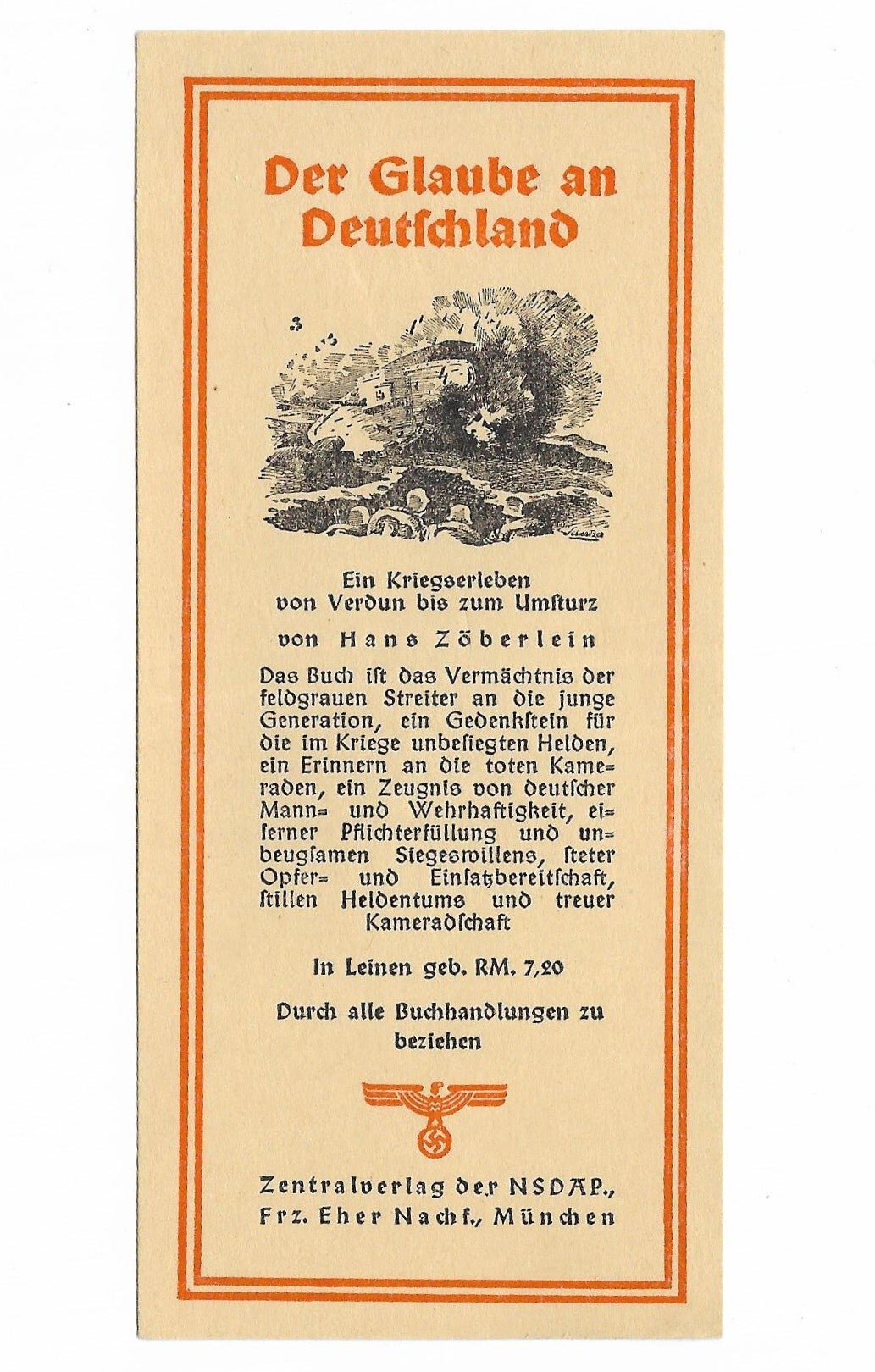 NSDAP Propaganda bookmark