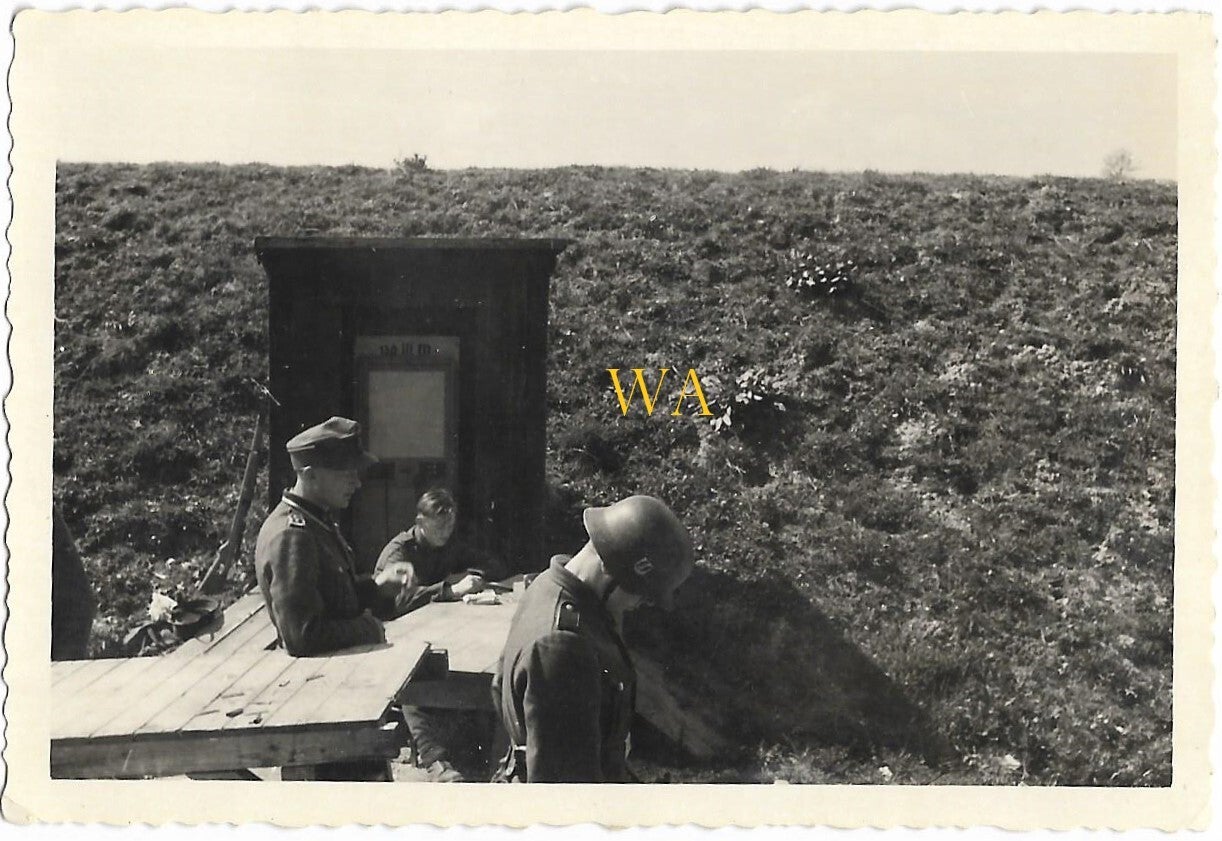SS steel helmet on the shooting range