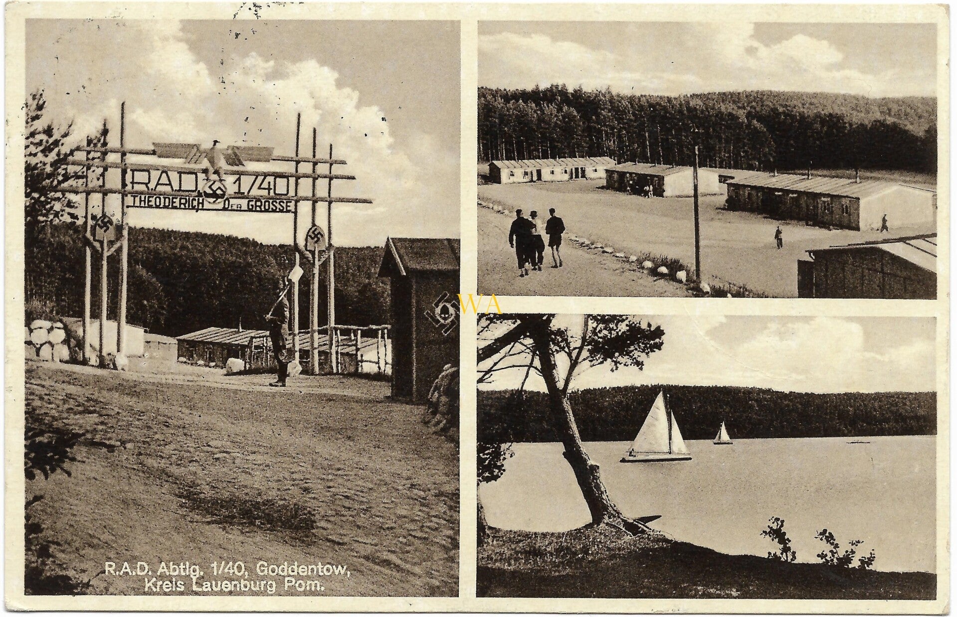 Photo card RAD. Abteilung 1/40 Goddentow, Kreis Laurenberg Pommeren