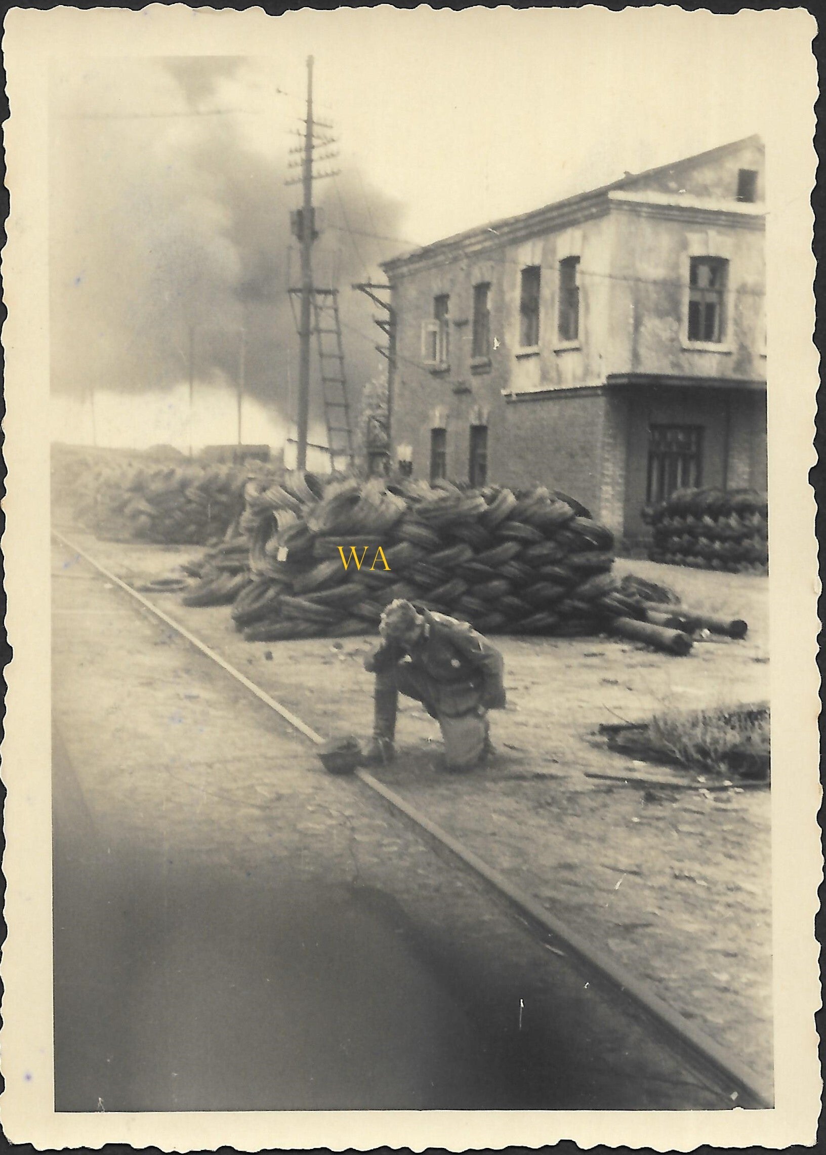 Large clouds of smoke after an explosion