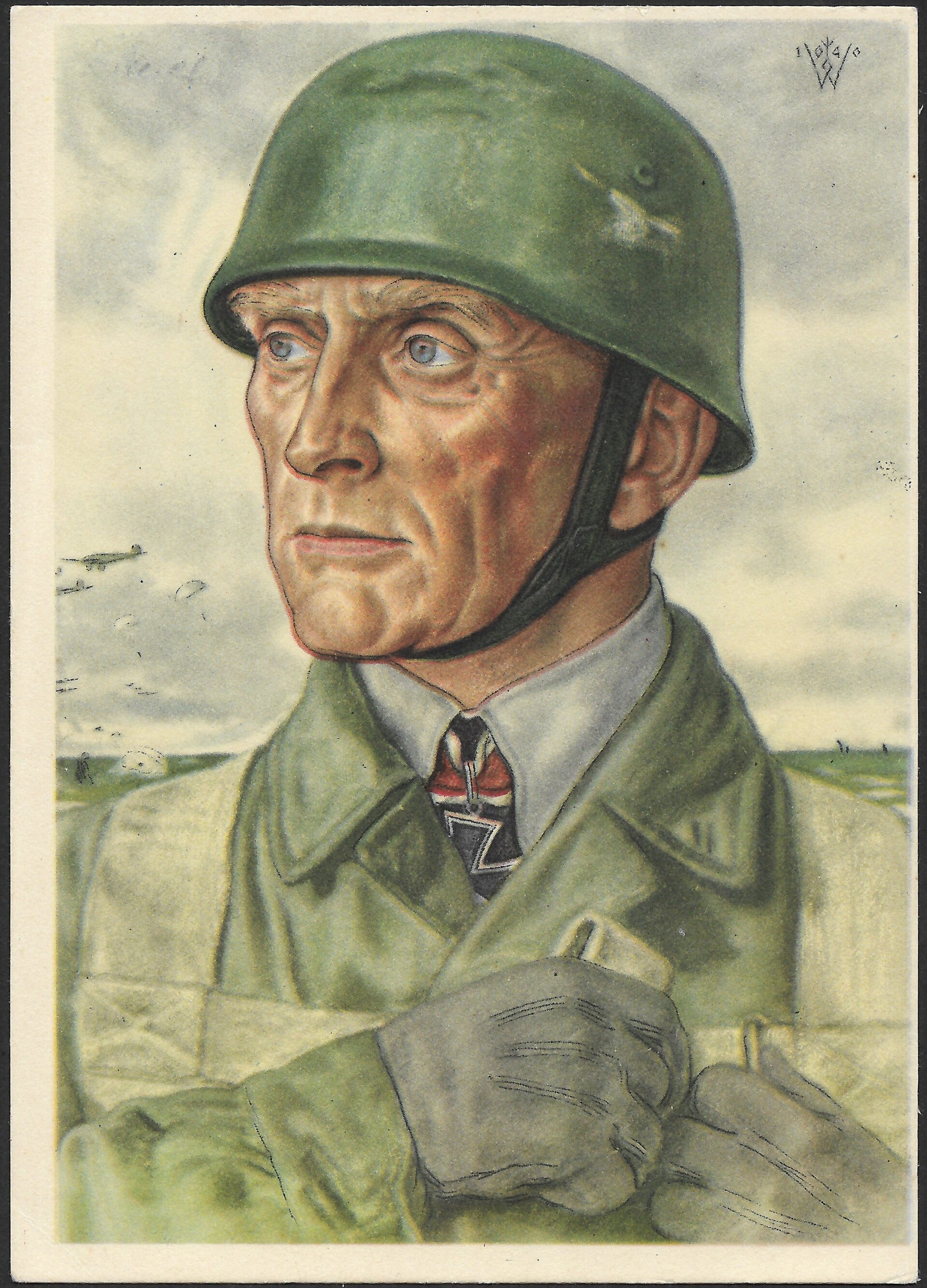 Oberst Bräuer, Kommandeur eines Fallschirmjäger-Regiments. (Wolfgang Willrich)