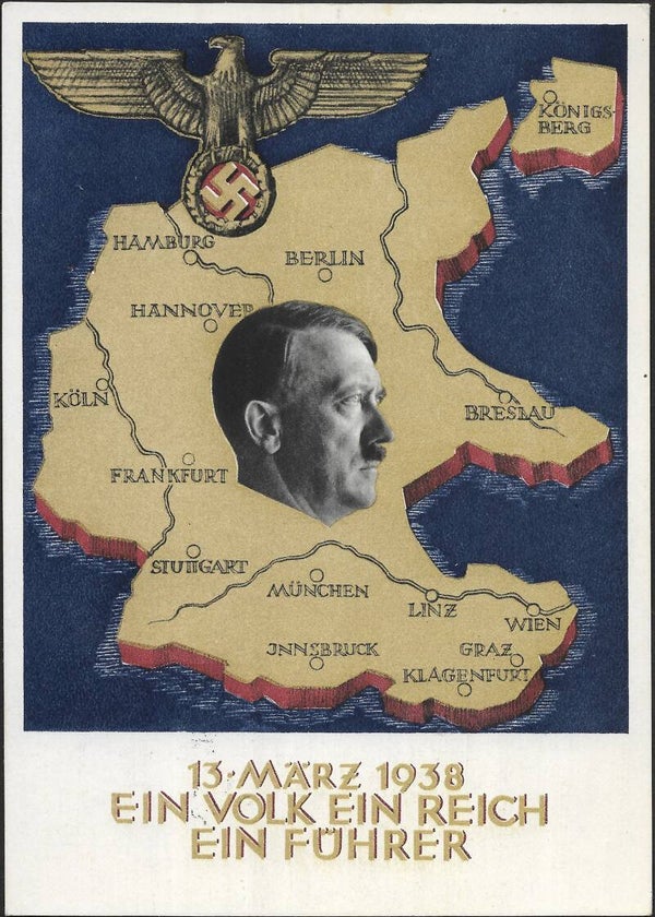 13. März 1938. Ein Volk - Ein Reich - Ein Führer. Propaganda-Postcard