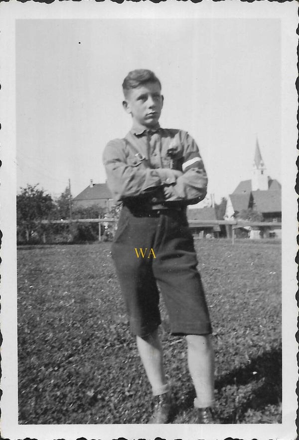HJ boy in full uniform with visible armband and belt.